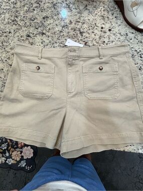 LOFT Beige Utility Pocket Shorts